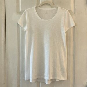 Lilly Pulitzer Resort White Scoop Neck Slub Cotton Jersey Knit Hi Lo Top EUC XS